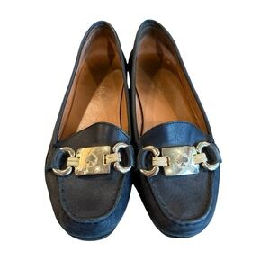 Kate Spade Black Loafers with Gold Accents size 5m